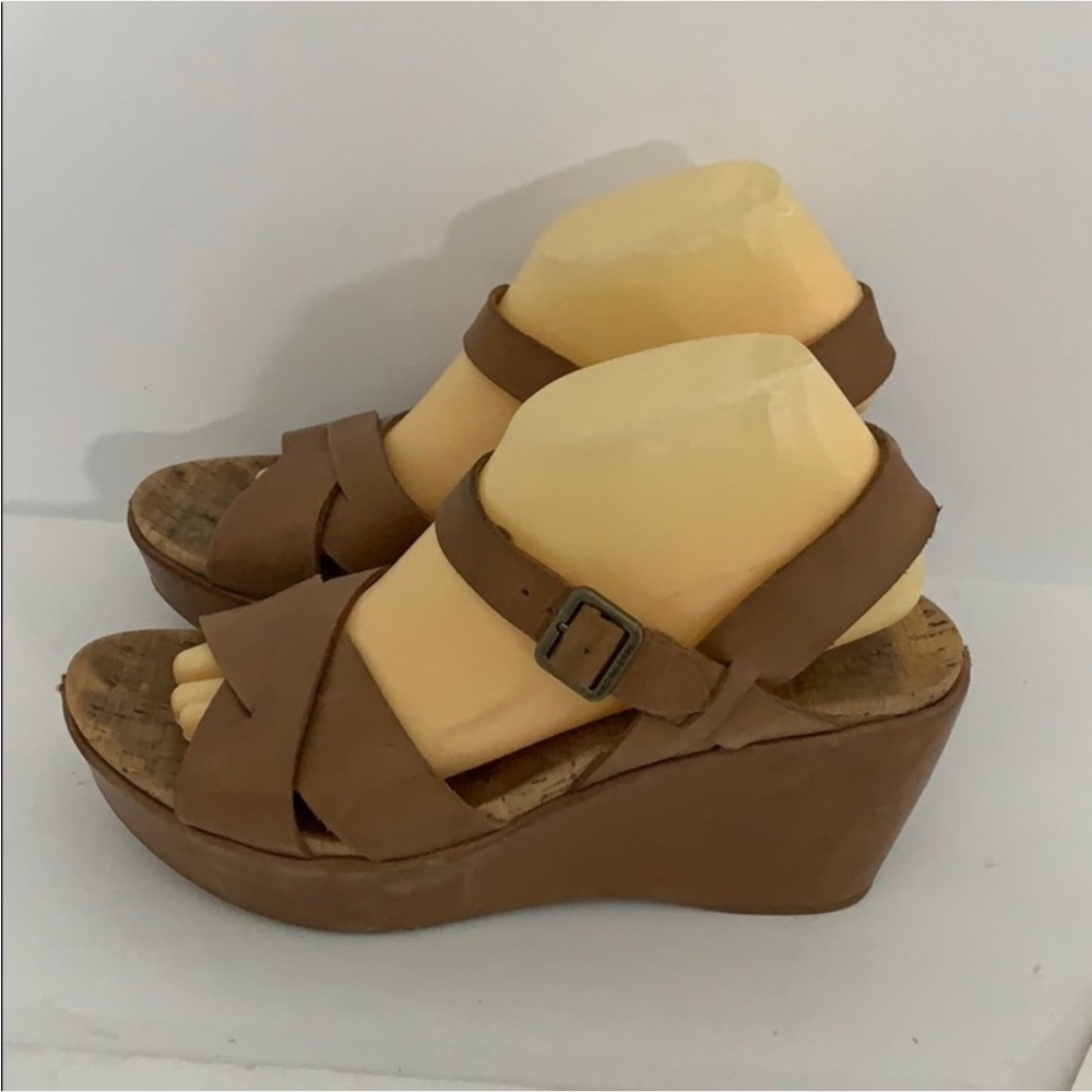 Authentic Kork-Ease designer leather wedge sandals Sz 10 - Picture 4 of 9